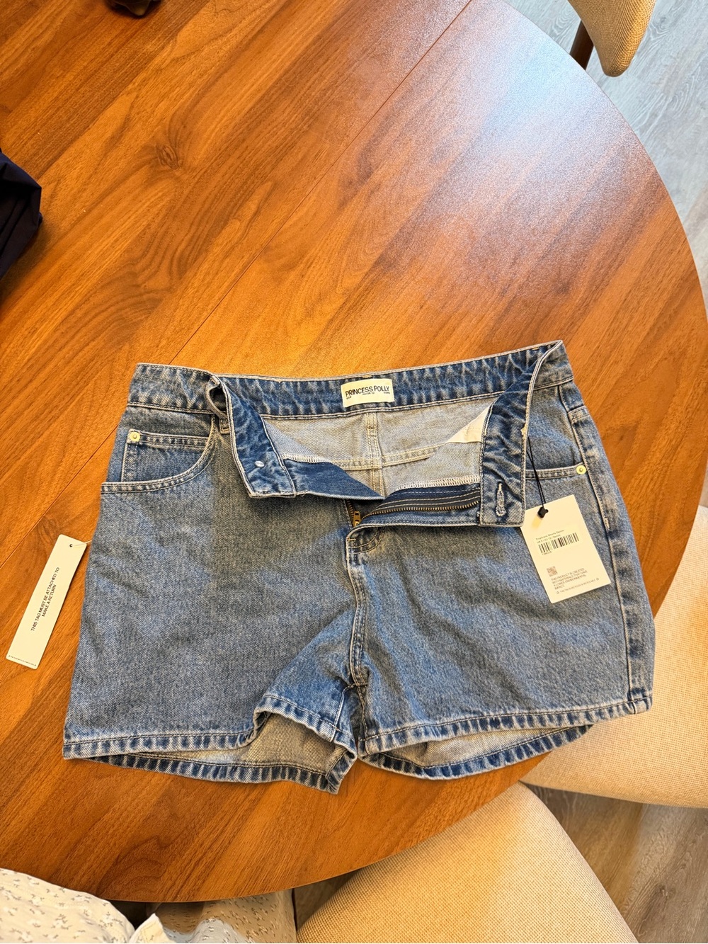 Princess Polly Light Wash High-Rise Denim Shorts